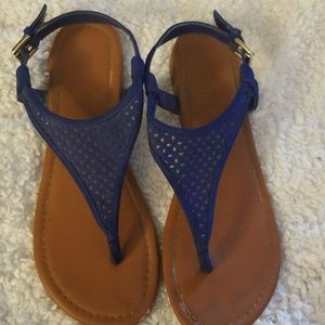 Blue flat sandals